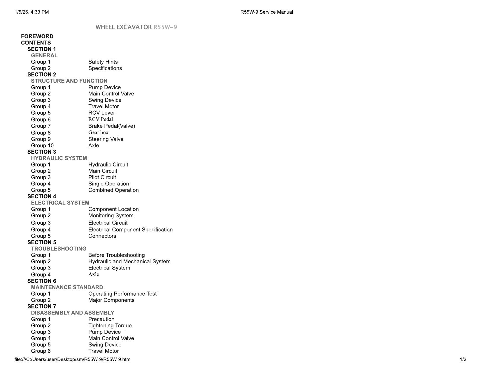 R55W-9 Service Manual